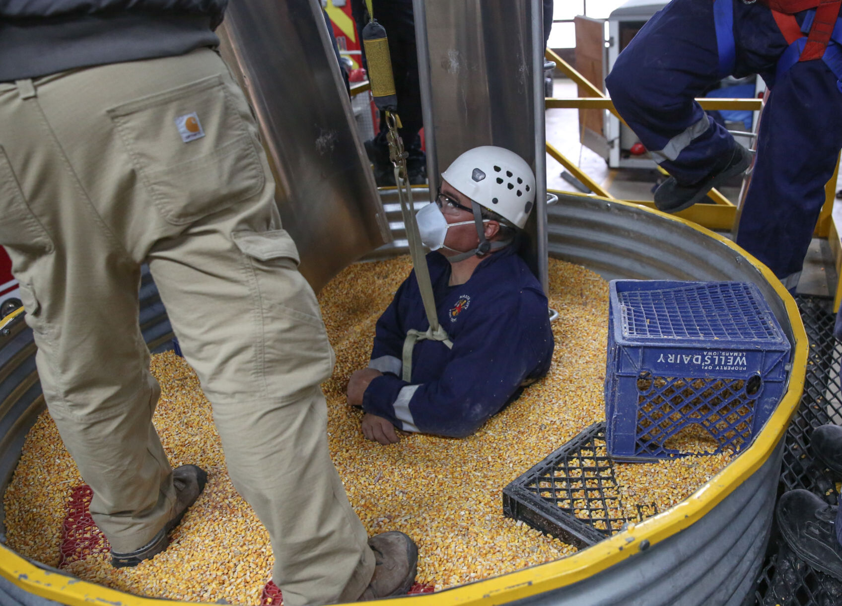 Mason City Fire Department grain bin training